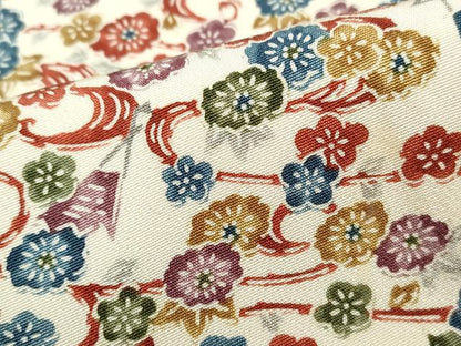 平和屋着物■上質な小紋　型染め　流水小花文　正絹　逸品　DABH1475qa