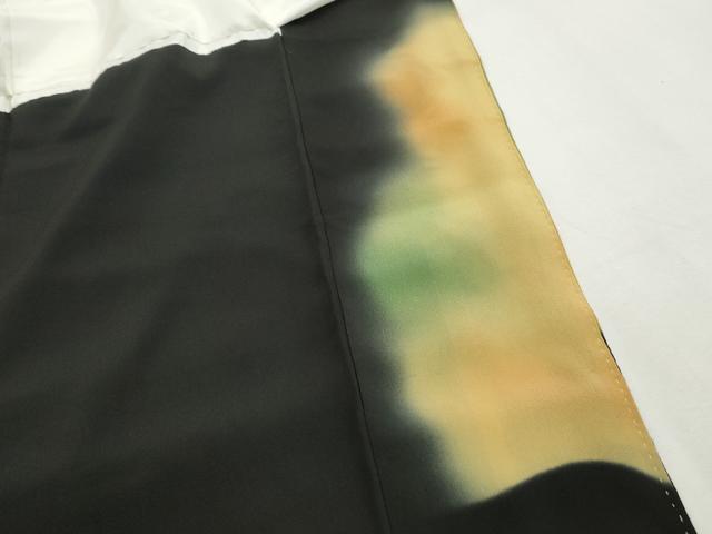 平和屋着物■豪華黒留袖　駒刺繍　鏡裏鳳凰花文　暈し染め　金彩　正絹　逸品　DABH1477qa