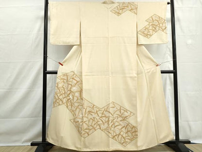 平和屋着物■訪問着　刺繍　草花文　金彩　正絹　逸品　DABH1478qa