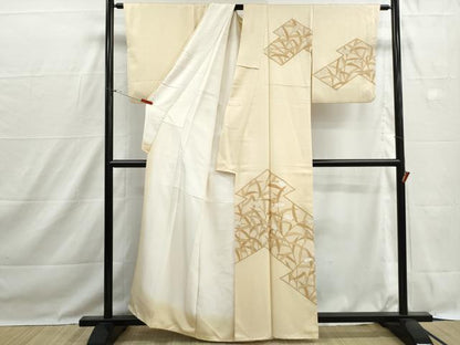 平和屋着物■訪問着　刺繍　草花文　金彩　正絹　逸品　DABH1478qa