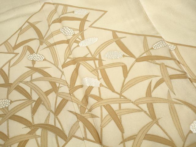 平和屋着物■訪問着　刺繍　草花文　金彩　正絹　逸品　DABH1478qa
