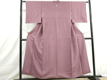 平和屋着物■上質な色無地　霞地紋　蘇芳香色　正絹　逸品　DABH1481qa