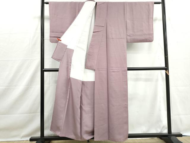 平和屋着物■上質な色無地　霞地紋　紅藤色　正絹　逸品　DABH1482qa
