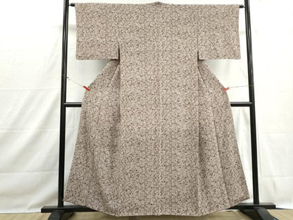 平和屋着物■上質な小紋　型染め　更紗花文　正絹　逸品　DABH1489qa