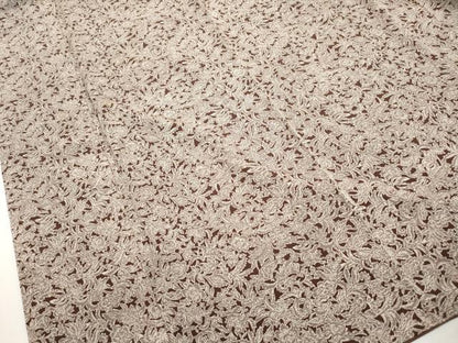 平和屋着物■上質な小紋　型染め　更紗花文　正絹　逸品　DABH1489qa