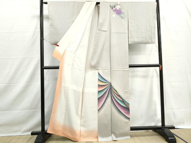 平和屋着物■訪問着　抽象文　暈し染め　正絹　逸品　DABH1492qa