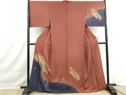 平和屋着物■訪問着　竹屋町刺繍　草花文　暈し染め　金彩　鈴乃屋扱い　正絹　逸品　DABH1493qa