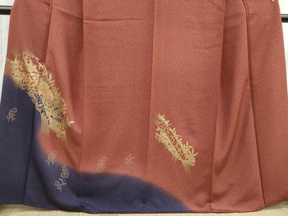 平和屋着物■訪問着　竹屋町刺繍　草花文　暈し染め　金彩　鈴乃屋扱い　正絹　逸品　DABH1493qa