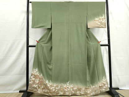 平和屋着物■訪問着　刺繍　花鼓文　横笛　暈し染め　金彩　正絹　逸品　DABH1497qa