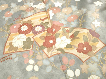 平和屋着物■訪問着　地紙椿花文　暈し染め　金彩　正絹　逸品　DABH1498qa