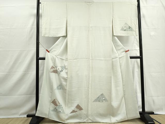 平和屋着物■訪問着　刺繍　枝花文　正絹　逸品　DABH1500qa