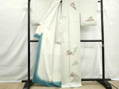 平和屋着物■訪問着　刺繍　枝花文　正絹　逸品　DABH1500qa