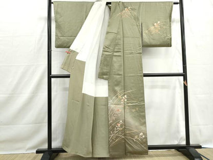 平和屋着物■訪問着　草花文　暈し染め　金彩　正絹　逸品　DABH1501qa