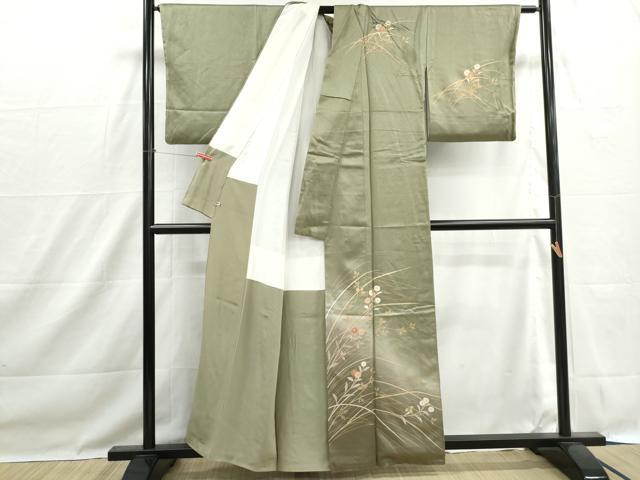 平和屋着物■訪問着　草花文　暈し染め　金彩　正絹　逸品　DABH1501qa