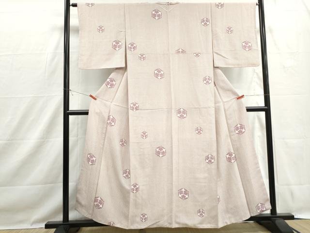 平和屋着物■上質な小紋　抽象花文　正絹　逸品　DABH1502qa