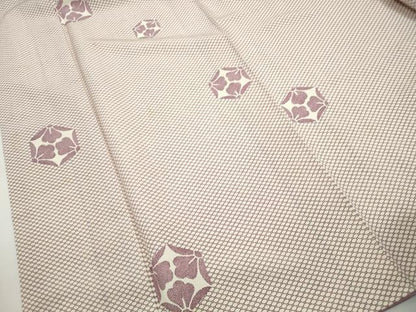 平和屋着物■上質な小紋　抽象花文　正絹　逸品　DABH1502qa