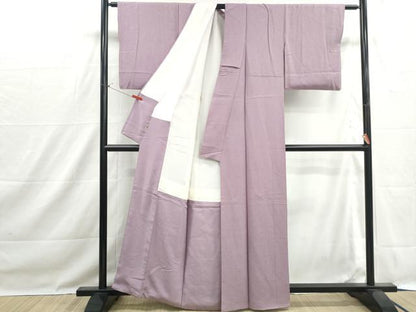 平和屋着物■上質な色無地　霞地紋　紅藤色　ますいわ屋扱い　正絹　逸品　DABH1504qa