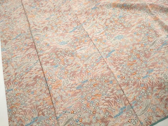 平和屋着物■上質な小紋　風景花文　松竹梅　暈し染め　正絹　逸品　DABH1511qa