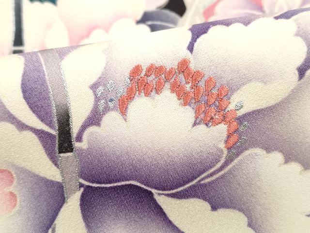 平和屋着物■豪華振袖　刺繍　花籠文　牡丹　暈し染め　金銀彩　正絹　逸品　DABH1512qa