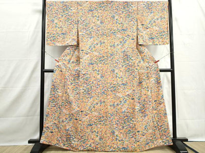平和屋着物■上質な小紋　花鳥文　松竹梅　正絹　逸品　DABH1516qa