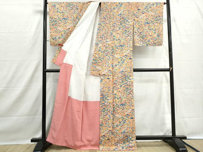 平和屋着物■上質な小紋　花鳥文　松竹梅　正絹　逸品　DABH1516qa