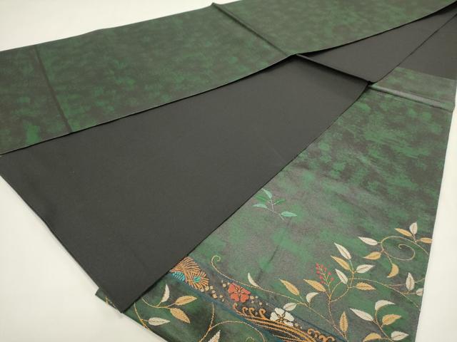 平和屋着物◎太鼓柄袋帯　南天草花文　金糸　引箔　正絹　逸品　DABH1523cd