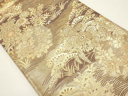 平和屋着物◎佐賀錦　六通柄袋帯　華宝　九百紋　金糸　正絹　逸品　DABH1525cd