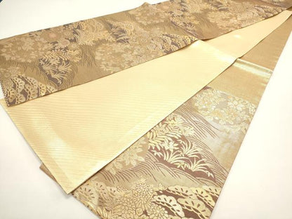 平和屋着物◎佐賀錦　六通柄袋帯　華宝　九百紋　金糸　正絹　逸品　DABH1525cd