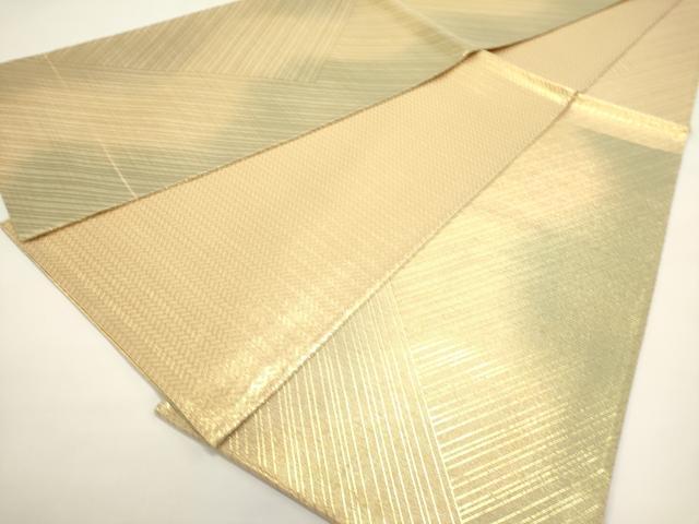 平和屋着物◎佐賀錦　六通柄袋帯　斜縞　金糸　正絹　逸品　DABH1526cd