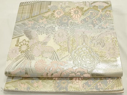 平和屋着物◎六通柄袋帯　鳳凰花文　金銀糸　正絹　逸品　DABH1528cd