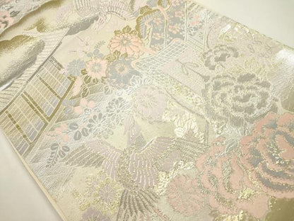 平和屋着物◎六通柄袋帯　鳳凰花文　金銀糸　正絹　逸品　DABH1528cd