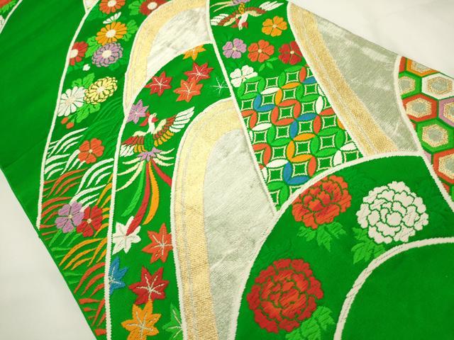 平和屋着物◎六通柄袋帯　唐織　吉祥花鳥文　金銀糸　正絹　逸品　DABH1530cd