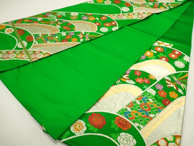 平和屋着物◎六通柄袋帯　唐織　吉祥花鳥文　金銀糸　正絹　逸品　DABH1530cd