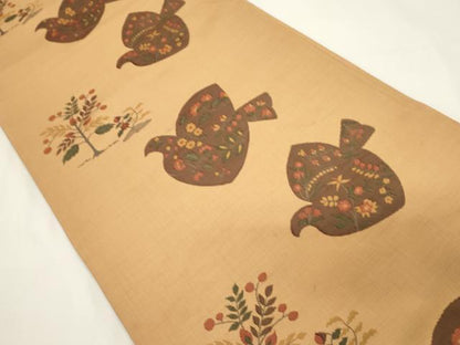平和屋着物◎六通柄袋帯　紹巴帯　古今絵巻　正絹　逸品　DABH1531cd