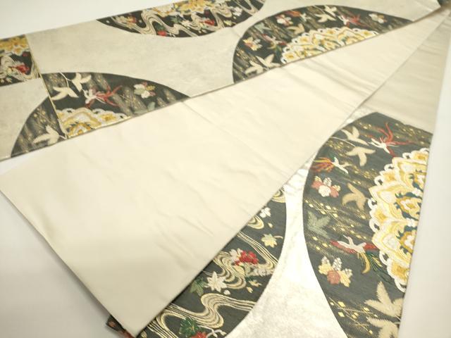 平和屋着物◎六通柄袋帯　唐織　花鳥文　金銀糸　正絹　逸品　DABH1533cd