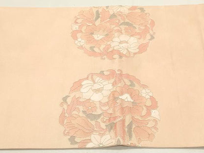 平和屋着物◎中国三大刺繍　相良刺繍　総刺繍　太鼓柄袋帯　花蝶丸文　正絹　逸品　DABH1538cd
