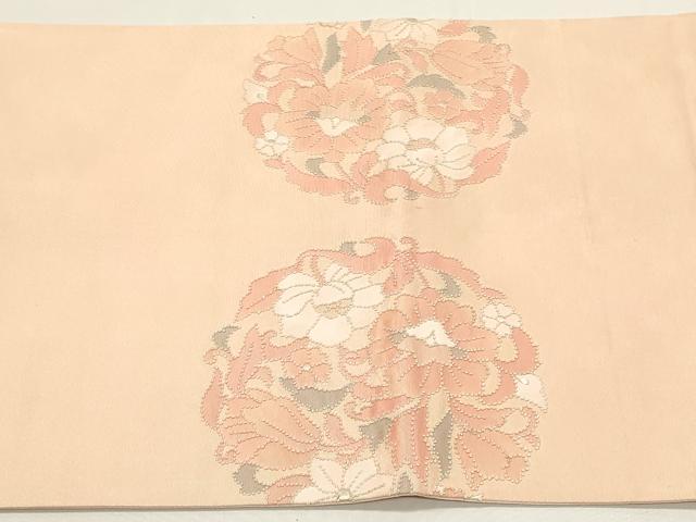 平和屋着物◎中国三大刺繍　相良刺繍　総刺繍　太鼓柄袋帯　花蝶丸文　正絹　逸品　DABH1538cd