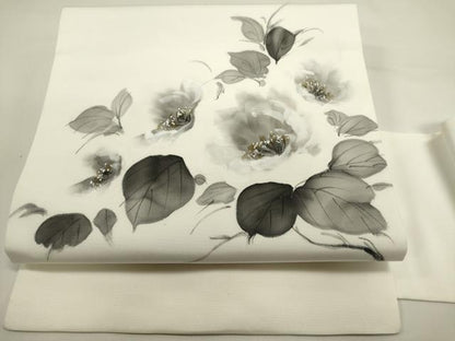 平和屋着物◎九寸名古屋帯　手描き　草花文　DABH1549cd