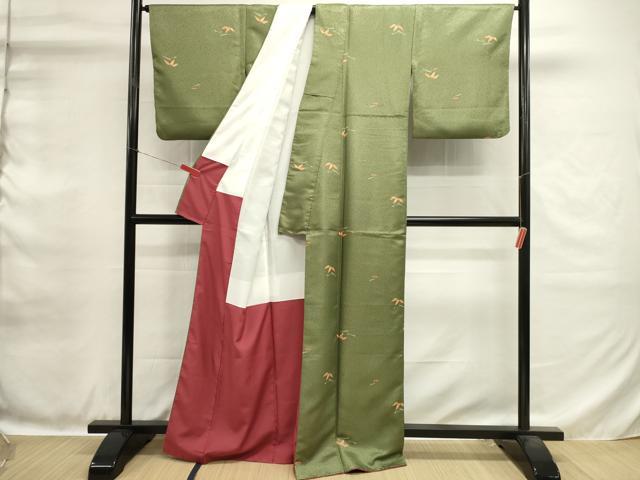 平和屋着物■小紋　笹松葉文　洗える着物　DABH1561cd