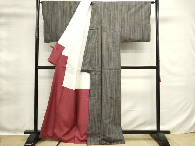 平和屋着物■上質な紬　間道　正絹　逸品　DABH1562cd