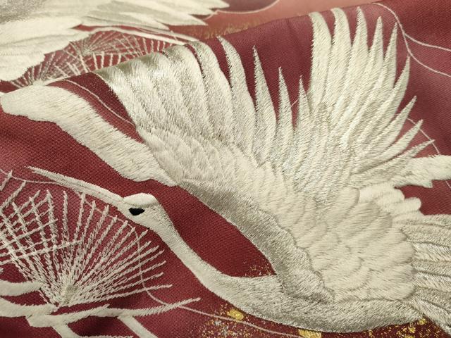 平和屋着物■豪華黒留袖　総刺繍　飛鳥文　暈し染め　金彩　正絹　逸品　DABH1565cd