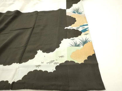 平和屋着物■豪華黒留袖　人物風景文　金彩　正絹　逸品　DABH1566cd
