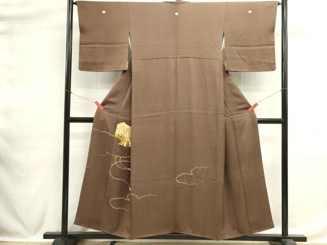 平和屋着物■豪華色留袖　総刺繍　駒刺繍　御所車花文　正絹　逸品　DABH1572cd