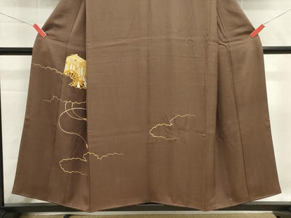平和屋着物■豪華色留袖　総刺繍　駒刺繍　御所車花文　正絹　逸品　DABH1572cd
