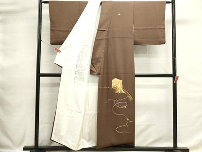 平和屋着物■豪華色留袖　総刺繍　駒刺繍　御所車花文　正絹　逸品　DABH1572cd
