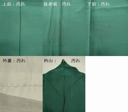 平和屋着物■上質な色無地　花緑青色　正絹　逸品　DABH1573cd