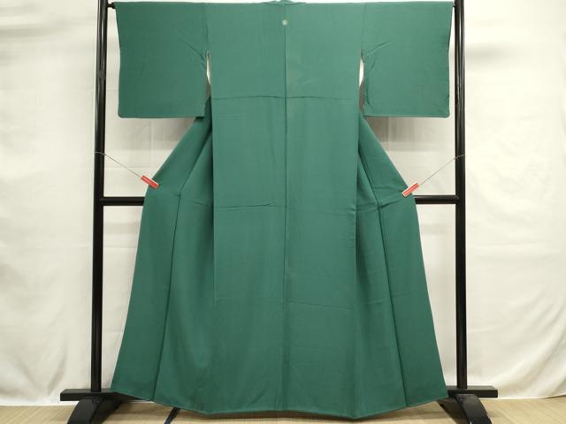 平和屋着物■上質な色無地　花緑青色　正絹　逸品　DABH1573cd
