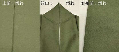 平和屋着物■本草木染作家　瑞寶　色無地　松葉色　正絹　逸品　DABH1577cd