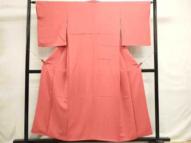 平和屋着物■上質な色無地　真朱色　正絹　逸品　DABH1580cd