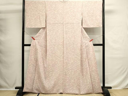 平和屋着物■上質な小紋　流水草花文　正絹　逸品　DABH1582cd